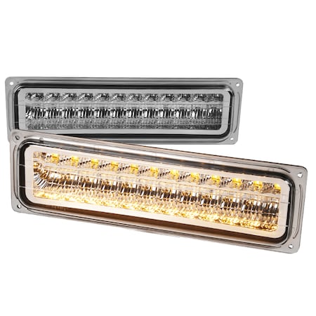 Spec-D Tuning 88-98 Chevrolet C10 LED Bumper Lights Chrome, LB-C1088CLED-RS LB-C1088CLED-RS